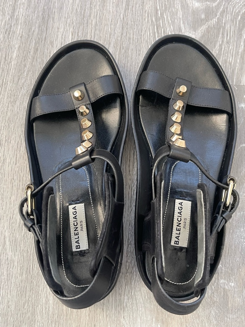 Balenciaga Women’s Studded Black Sandals Size EU 37 (US 7) - Picture 5 of 7